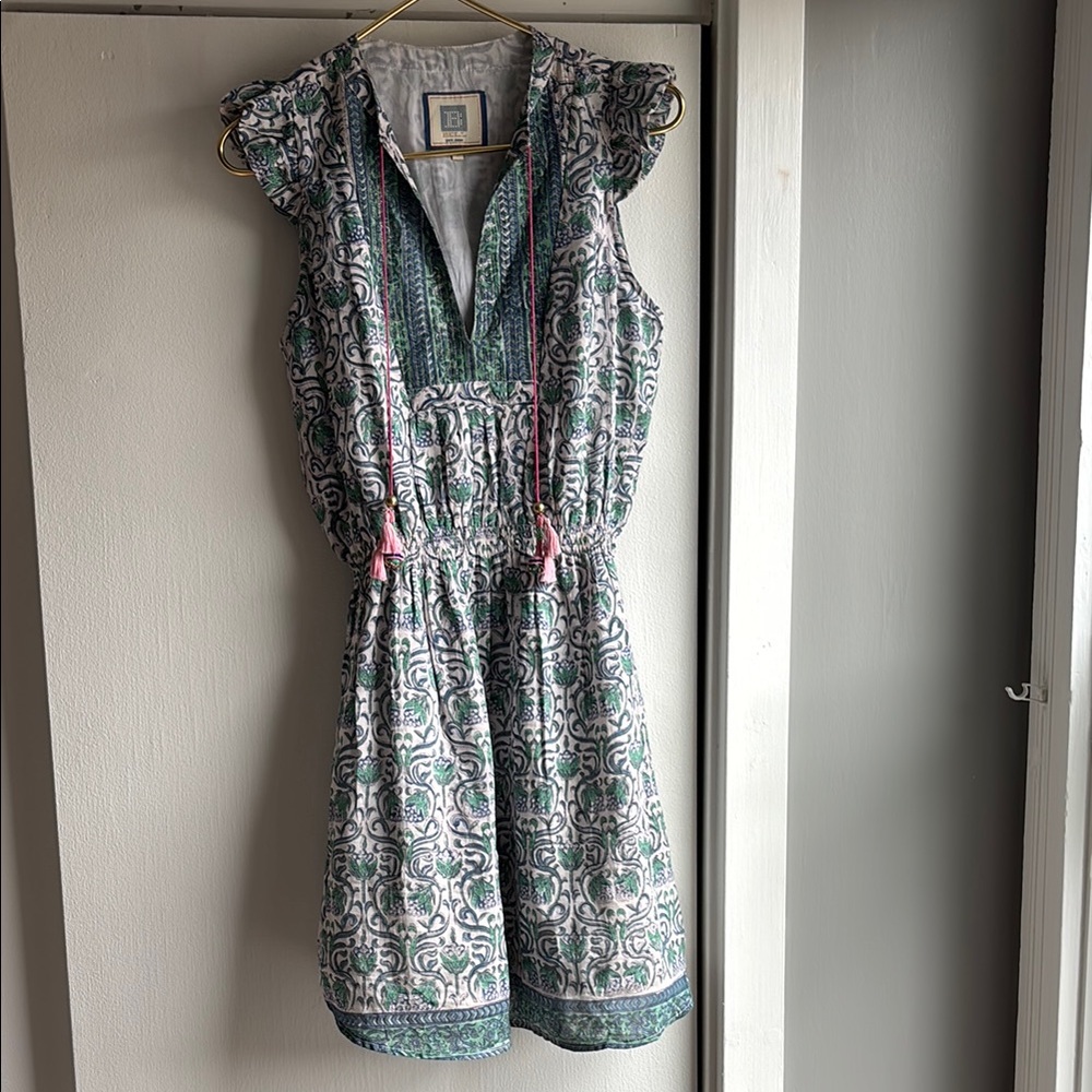 Bell Collection Floral Green, Blue and White Summer Dress